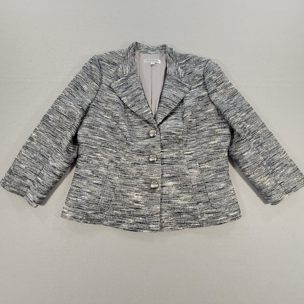Kay Unger New York Tweed Skirt Suit Metallic 2 Piece Career Women's Size 14 - Picture 3 of 16